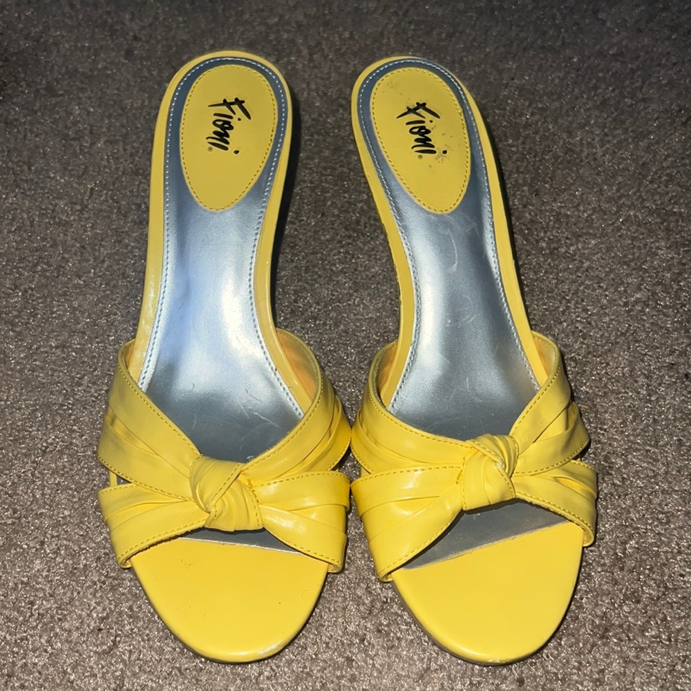 Yellow Heeled Mules
